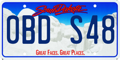 SD license plate 0BDS48