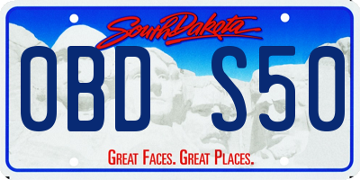 SD license plate 0BDS50