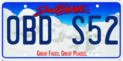 SD license plate 0BDS52