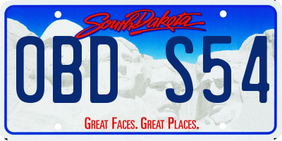 SD license plate 0BDS54