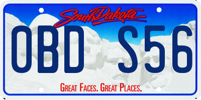 SD license plate 0BDS56