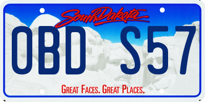 SD license plate 0BDS57