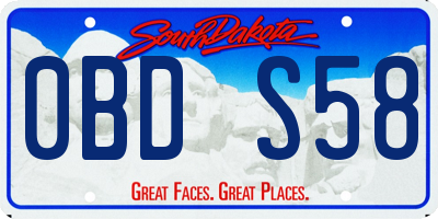 SD license plate 0BDS58