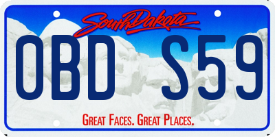 SD license plate 0BDS59