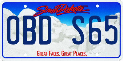SD license plate 0BDS65