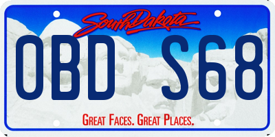 SD license plate 0BDS68