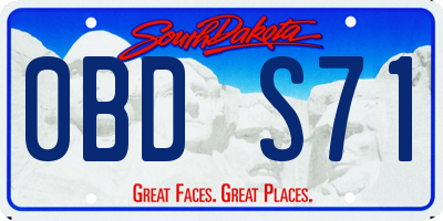 SD license plate 0BDS71