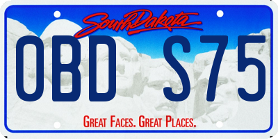 SD license plate 0BDS75