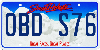 SD license plate 0BDS76