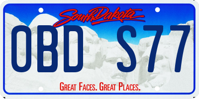 SD license plate 0BDS77