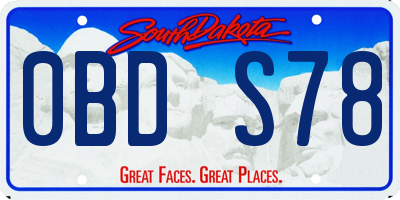 SD license plate 0BDS78
