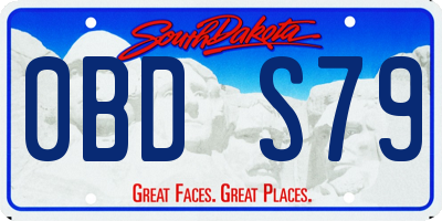 SD license plate 0BDS79