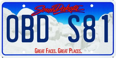 SD license plate 0BDS81