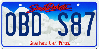 SD license plate 0BDS87