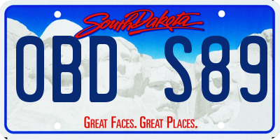 SD license plate 0BDS89