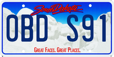 SD license plate 0BDS91