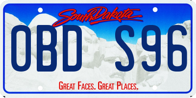 SD license plate 0BDS96