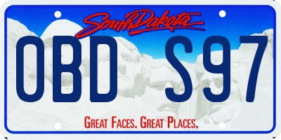 SD license plate 0BDS97