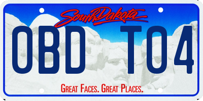 SD license plate 0BDT04