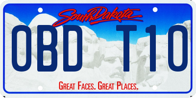 SD license plate 0BDT10