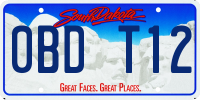 SD license plate 0BDT12