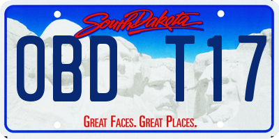 SD license plate 0BDT17