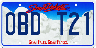 SD license plate 0BDT21