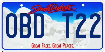 SD license plate 0BDT22
