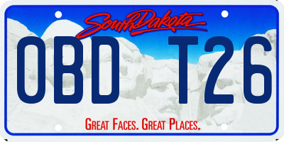 SD license plate 0BDT26