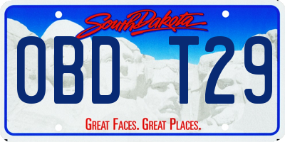 SD license plate 0BDT29