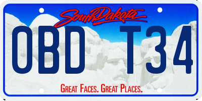 SD license plate 0BDT34