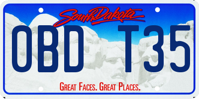 SD license plate 0BDT35