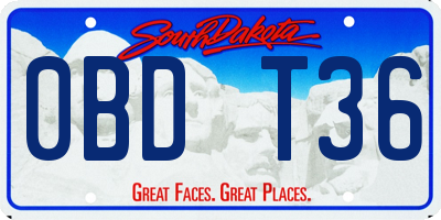 SD license plate 0BDT36