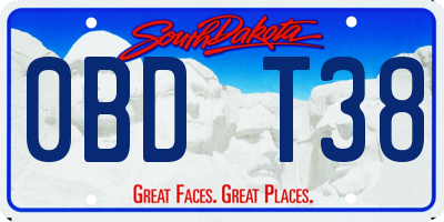 SD license plate 0BDT38