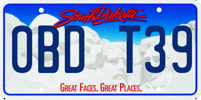 SD license plate 0BDT39