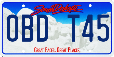 SD license plate 0BDT45