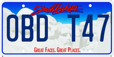 SD license plate 0BDT47