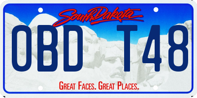 SD license plate 0BDT48