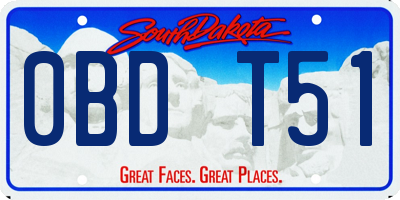 SD license plate 0BDT51