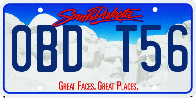 SD license plate 0BDT56
