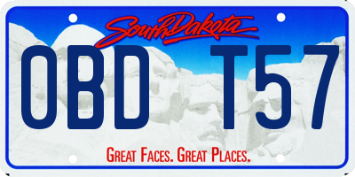 SD license plate 0BDT57