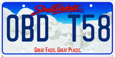 SD license plate 0BDT58