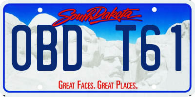SD license plate 0BDT61