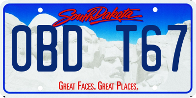 SD license plate 0BDT67