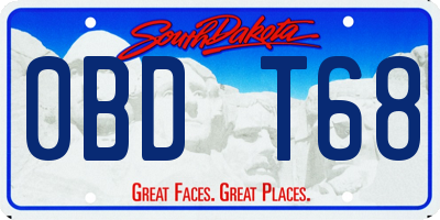 SD license plate 0BDT68