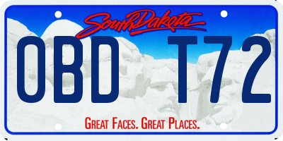 SD license plate 0BDT72
