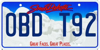SD license plate 0BDT92