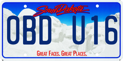 SD license plate 0BDU16