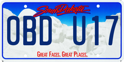 SD license plate 0BDU17