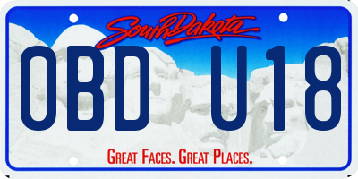 SD license plate 0BDU18